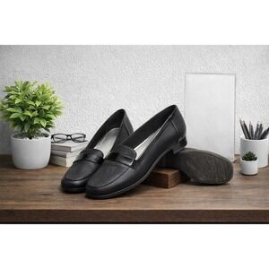 Anne Klein Black Leather Loafers